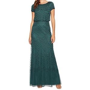 Adrianna Papell Blouson Beaded Gown, Size 10